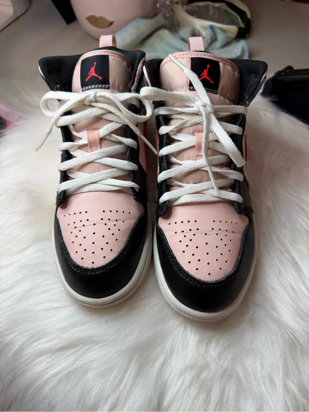 Nike Kids' Pink and Black High-Top Sneakers